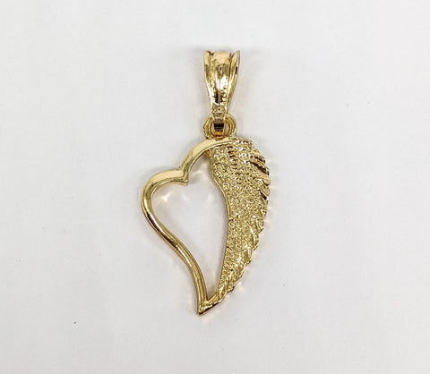 Plated Heart Wing Pendant