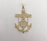 Plated Medium Anchor with Cross Pendant