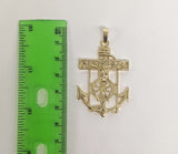 Plated Medium Anchor with Cross Pendant