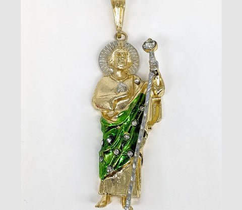 Plated Multicolor X-Large Saint Jude Thaddaeus Pendant