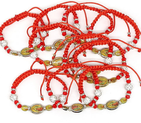 10-Pack Virgin Mary Rope Bracelets