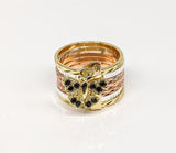 Plated Tri-Gold Semanario Butterfly Ring