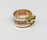 Plated Tri-Gold Semanario Butterfly Ring