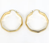 Plated Octagon Shape Hoop Earring MEDIUM