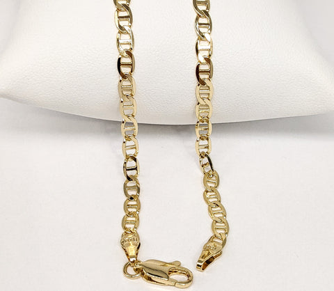18K Gold Plated Mariner Anchor 22" Chain