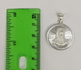 Silver 925 Double Sided Virgin Mary and Jesus Medallion Pendant