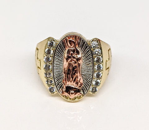 Plated Tri-Gold Virgin Mary Ring