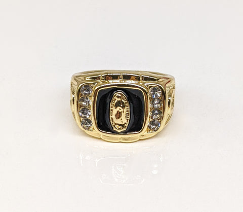 Plated Multicolor Virgin Mary Ring