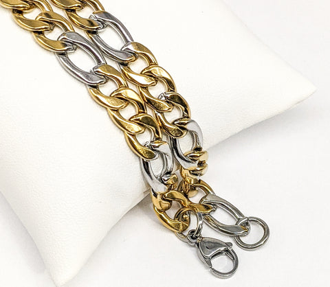 Stainless Steel Gold/Silver Figaro Chain