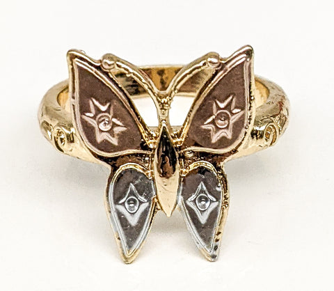 Plated Tri-Gold Butterfly Ring*