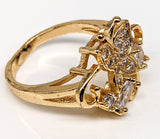 Plated Tri-Gold Butterfly Ring