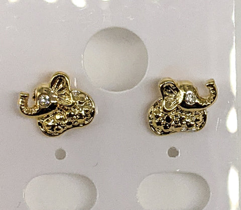 Plated Elephant Stud Earring
