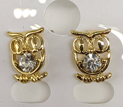 Plated Owl Stud Earring