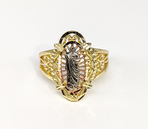Plated Tri-Gold Saint Jude Adjustable Ring*