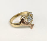 Plated Tri-Gold Quincenera Dolphin Ring