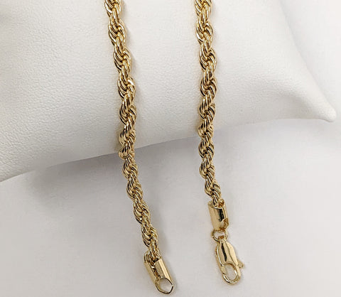 Plated 4mm Rope Braided Chain