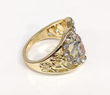 Plated Tri-Gold Virgin Mary Heart Ring
