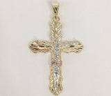 Plated Tri-Color Cross Pendant