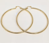 Plated LARGE Tube Hoop Earring