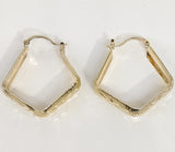 Plated MEDIUM Diamond Shape Hoop Earring