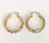 Plated Tri-Gold Butterfly Hoop Earring*