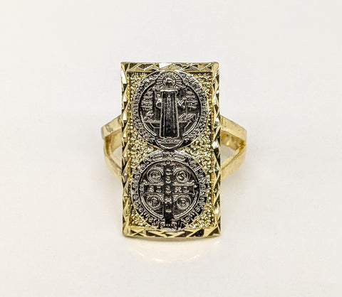 Plated Multicolor Saint Benedict Adjustable Ring