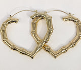 Plated Heart Shape Hoop Earring MEDIUM