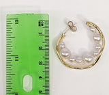 Plated Faux Pearl Hoop Earring*