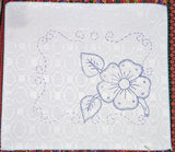 Flower Embroidery Printed Fabric Tea Cloth (Flores Labrado Servilleta Bordar)