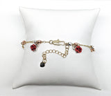 Plated Virgin Mary and Rose Bracelet