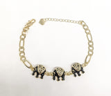 Plated Black Elephant Bracelet