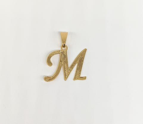 Plated Letter "M" Pendant