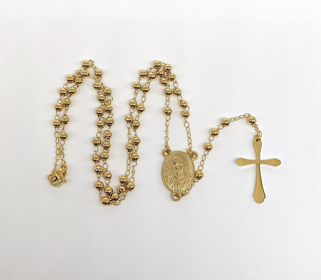 Plated Virgin Mary Rosary