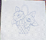 Flower Basket Embroidery Printed Fabric Tea Cloth (Labrado Servilleta Bordar)