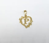 Plated Heart with Letter Pendant