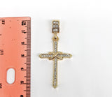 Plated Cross Pendant and Figaro Chain Set