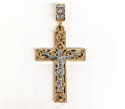 Plated Multi-Tone Cross Pendant*