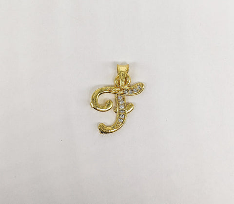 Plated Letter "F" Pendant