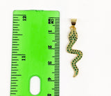 Plated Green Stone Snake Pendant*