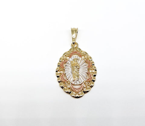 Plated Tri-Color Saint Jude Pendant