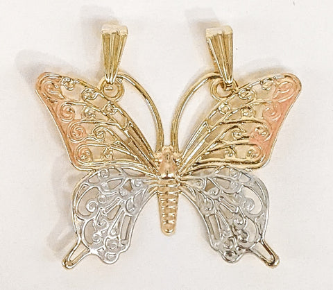 Plated Tri-Gold Butterfly Pendant*