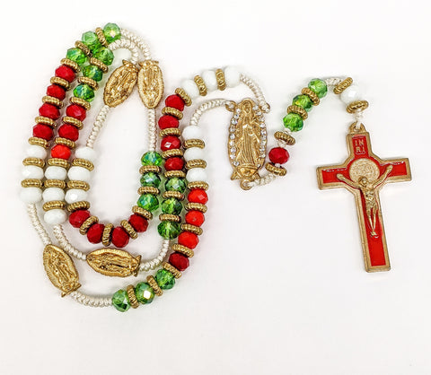 Multi Virgin Mary Beaded and Rope Rosary