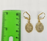 Plated Virgin Mary and Baby Jesus Hook Earring*