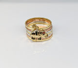 Plated Tri-Color Elephant Semanario Ring