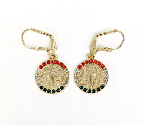 Plated Saint Benedict Earring