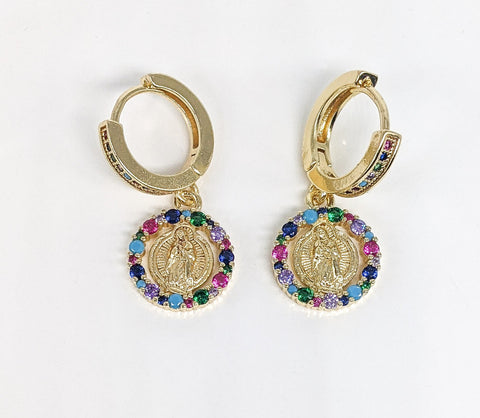 Plated Virgin Mary Earring