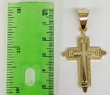 Plated Cross Pendant and Figaro Chain Set