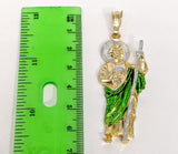 Plated Multicolor Saint Jude Pendant and Figaro Chain Set