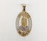 Plated Tri-Gold Virgin Mary Pendant