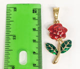 Plated Multicolor Rose Flower Pendant*